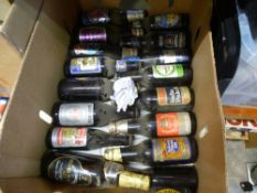 10 vintage sealed beer bottles, Whitbread, etc
