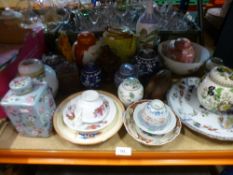 A selection of oriental china including ginger jars, vase, plates, etc