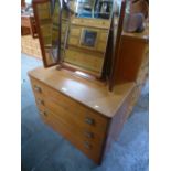 A Stag teak dressing chest and a matching larger chest