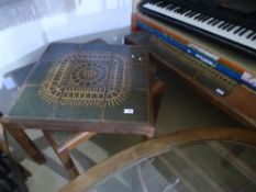 Three vintage tiled stopped coffee tables
