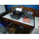 A late Victorian marble top wash stand having raised tile back