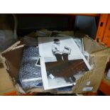 Box of black and white prints of Hollywood women, to include Audrey Hepburn, Catherine Hepburn,