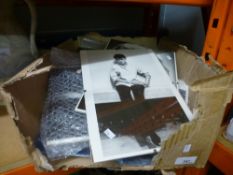 Box of black and white prints of Hollywood women, to include Audrey Hepburn, Catherine Hepburn,