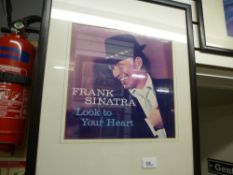 A collection of framed and glazed LP covers, to include Frank Sinatra, Elvis