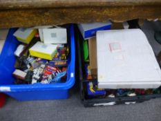 Six trays of die cast vehicles and similar, some in original boxes and packaging