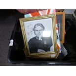 Mixed stamps, a singed Adam Faith photograph and sundry