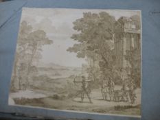 An album containing a selection of engravings, cut down, and laid on album pages, after Claude,