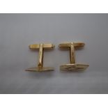 Pair of 9 carat hallmarked gold cufflinks with Masonic design - weight approx 6g