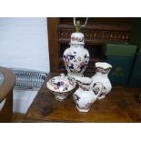 Four items of Mason's Mandalay, table lamp, vase, jug and lidded dish