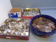 Mixed coinage, 20th century, mainly English, but some foreign