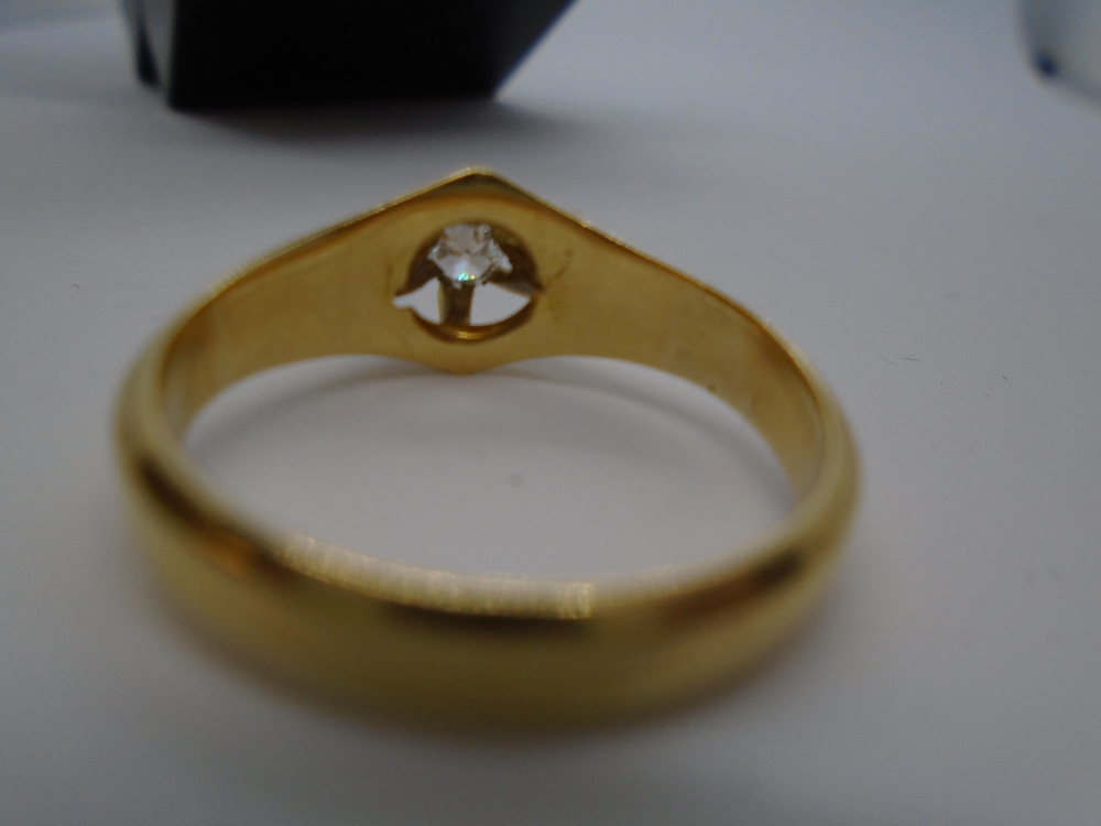 18ct yellow gold gents solitaire diamond ring, 0.20 CARAT, total weight approx 6.7g - Bild 6 aus 6