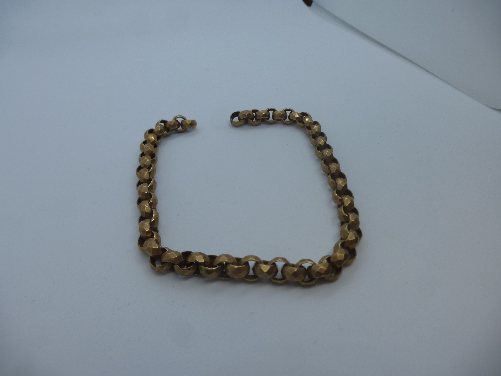 9ct yellow gold belcher chain, AF, no clasps, weight, approx 8.8g