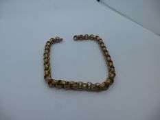 9ct yellow gold belcher chain, AF, no clasps, weight, approx 8.8g