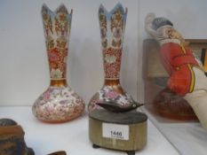 A pair of Japanese Kutani vases, one AF,