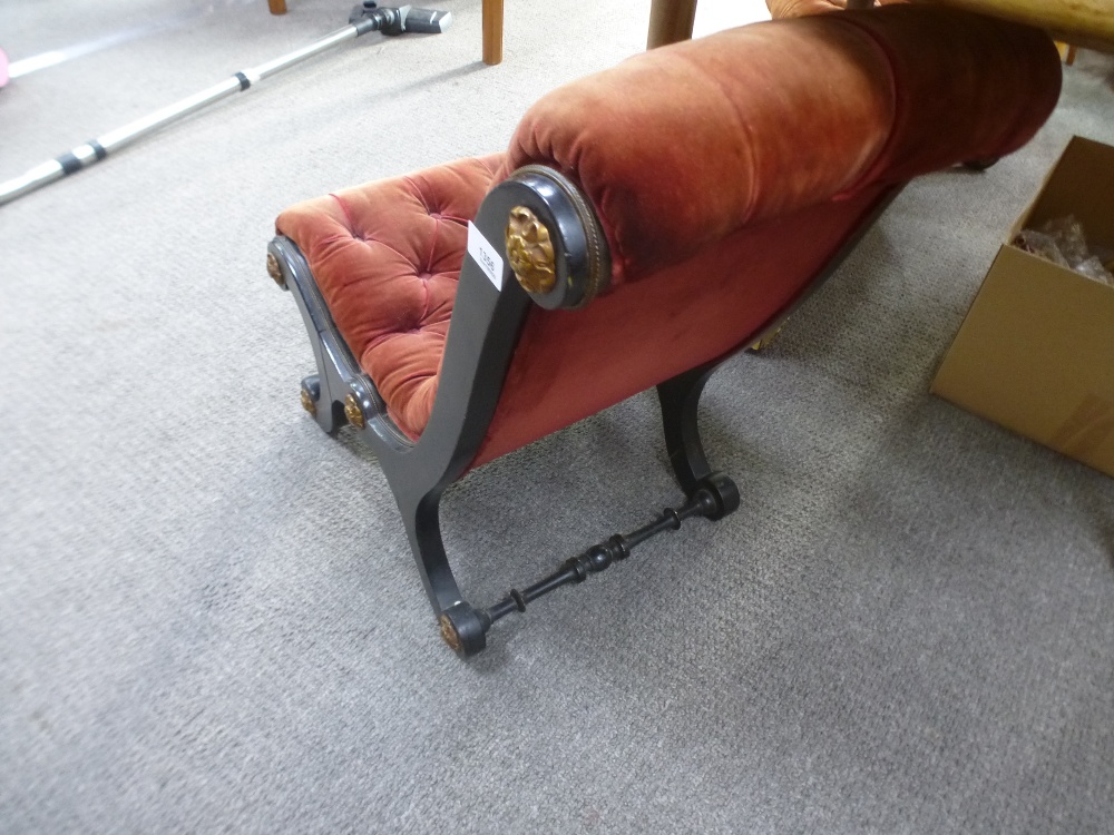 A pair of Victorian ebonised child's chairs, having buttoned upholstery - Image 4 of 4