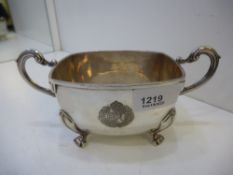 WW1 Royal Flying Corps Heavy Silver Plated Sugar Bowl Circa 1915