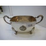 WW1 Royal Flying Corps Heavy Silver Plated Sugar Bowl Circa 1915