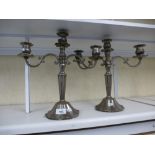 Pair of silver plaed candelabras