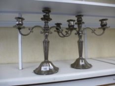 Pair of silver plaed candelabras