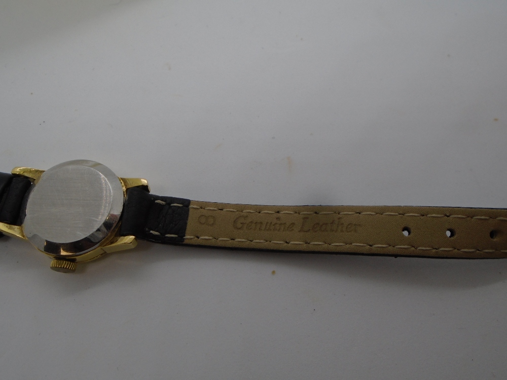 Vintage ladies 'Omega' wristwatch 'Deville' model, on black leather strap, AF - Image 3 of 3