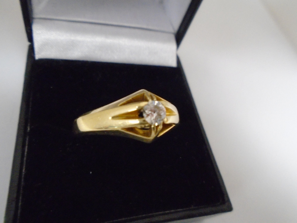 18ct yellow gold gents solitaire diamond ring, 0.20 CARAT, total weight approx 6.7g - Bild 2 aus 6