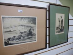 EDNEST HERBERT WHYDALE - The Clench Pit, original etching, pencil signed, 9½ x 12". Provenance
