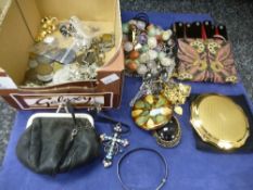 Mixed costume jewellery, coins and sundry