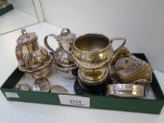 A selection of white metal items