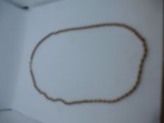 9ct yellow gold ropetwist necklace, marked 375, 52cm weight approx 6.4g