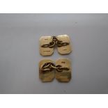 Pair of 9ct yellow gold cufflinks, marked 375, weight approx 12.7g