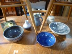A small quantity of Studio pottery, three pieces by Ray Finch