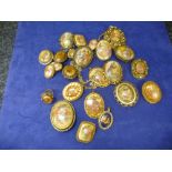 A quantity of Limoges porcelain oval pendants and similar