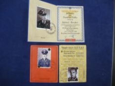 3 x Reproduction Waffen SS Documents-Maybe Movie Props