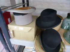 A top hat by Dunn and Co, a bowler and one other hat - 3