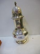 A silver sugar shaker hallmarked London 1935, maker's mark Hickendon and Phillips, weight approx 8.