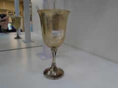 A possibly Scandinavian silver goblet stamped 'S925', with other markings, interesting items, weight