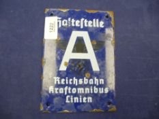 WW2 Style small tram stop enamel signs