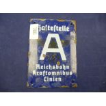 WW2 Style small tram stop enamel signs