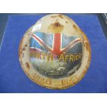 WW2 Desert Rat Memorial Helmet. A genuine WW2 British Brodie Helmet with a post war memorial