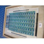 A framed sheet of 4p Concorde stamps to commemorate the first flight 1969 - 90 and 8 others