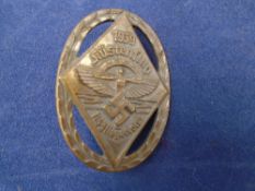 WW2 German N.S.F.K Bronze Rally Pin Dated 1939