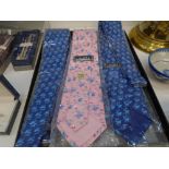 Six silk ties, bearing Hermes labels