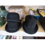 A black silk top hat by Dunn and Co and two bowler hats - 3