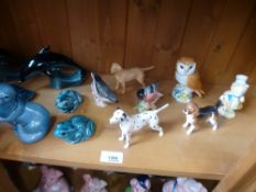 Eight Nat West pigs, various Beswick dogs and birds, and sundry