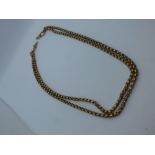 9ct yellow gold double row belcher choker necklace, 41cm, weight approx 18.3g, marked 9ct