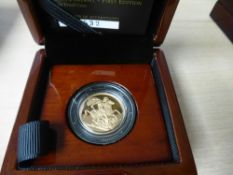 2015 UK New Portrait Gold Proof Sovereign, with certificate, in presentation box