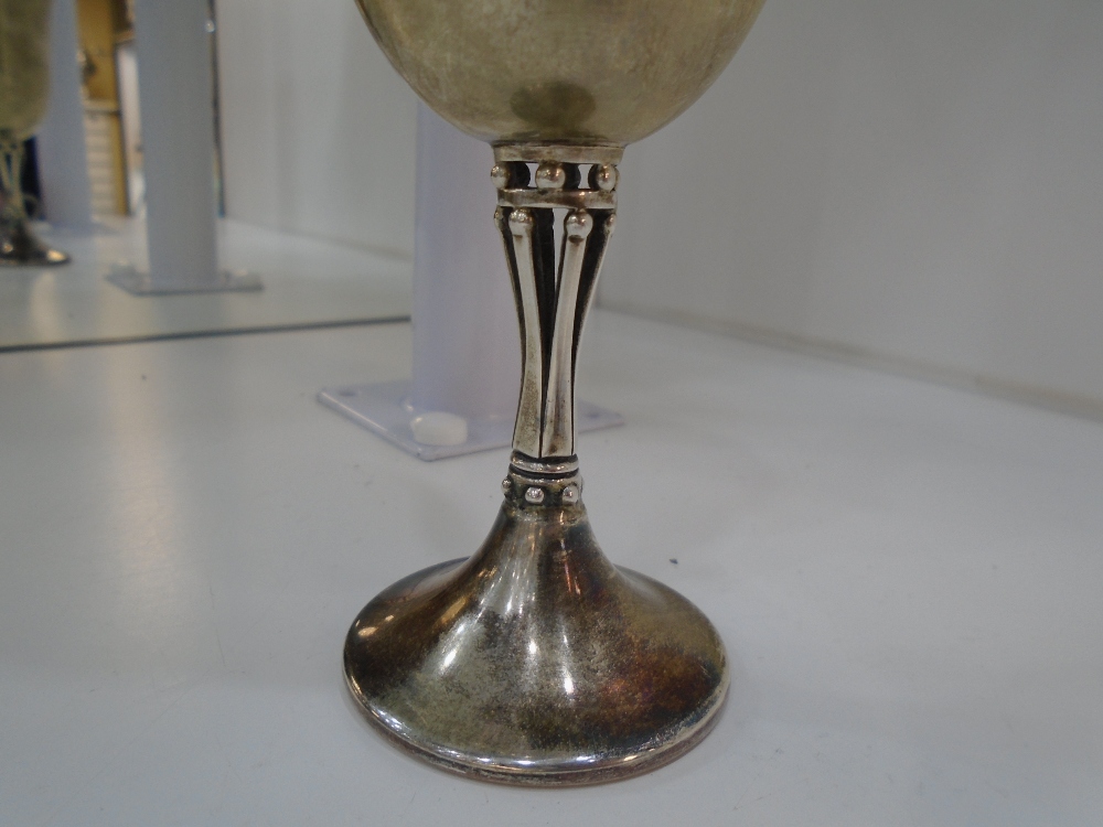 A possibly Scandinavian silver goblet stamped 'S925', with other markings, interesting items, weight - Image 2 of 3