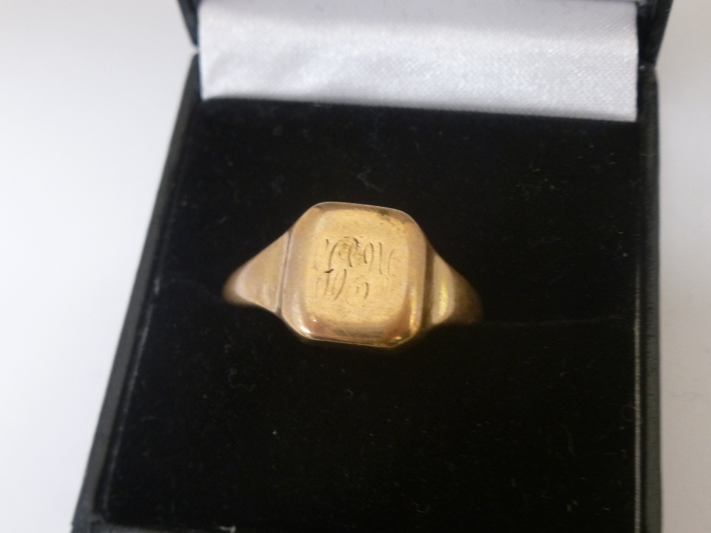 Gents 9ct rose gold signet ring, AF, 5.3g - Bild 2 aus 3