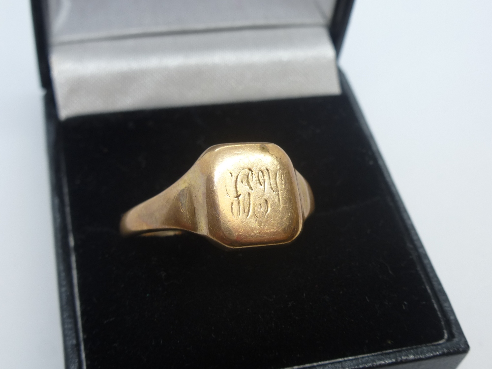 Gents 9ct rose gold signet ring, AF, 5.3g