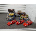 A small quantity of Burago die cast cars and other similar scale cars